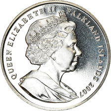 Monnaie, Falkland Islands, Elizabeth II, Crown, 2007, Winston Churchill, SPL