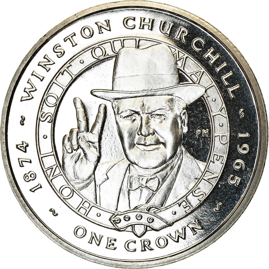 Monnaie, Falkland Islands, Elizabeth II, Crown, 2007, Winston Churchill, SPL