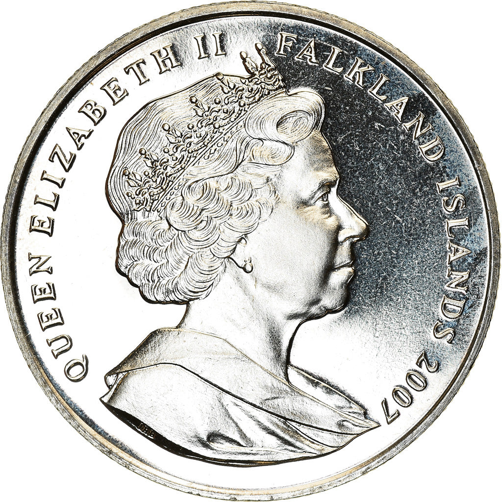 Monnaie, Falkland Islands, Elizabeth II, Crown, 2007, Winston Churchill, SPL