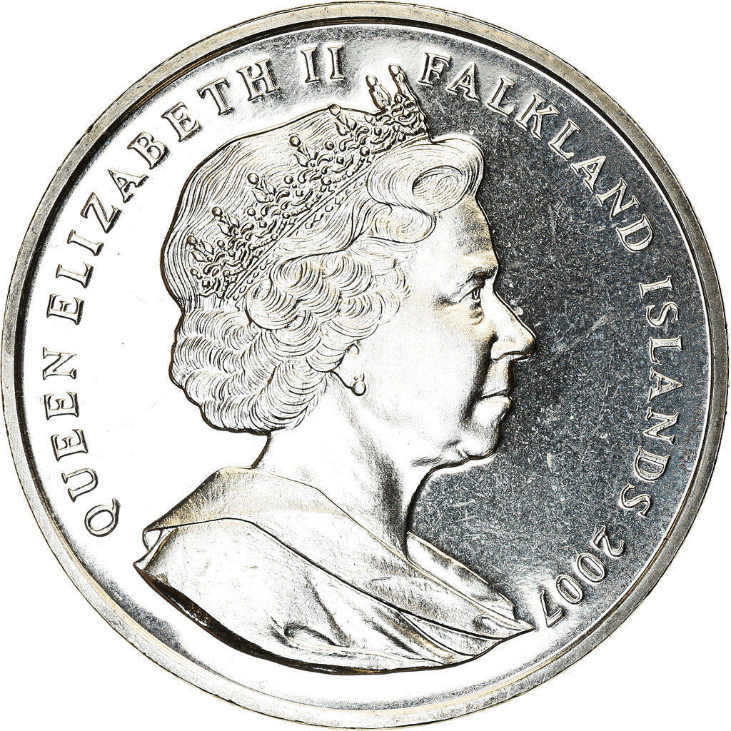 Coin, Falkland Islands, Elizabeth II, Crown, 2007, Pobjoy Mint, Robert