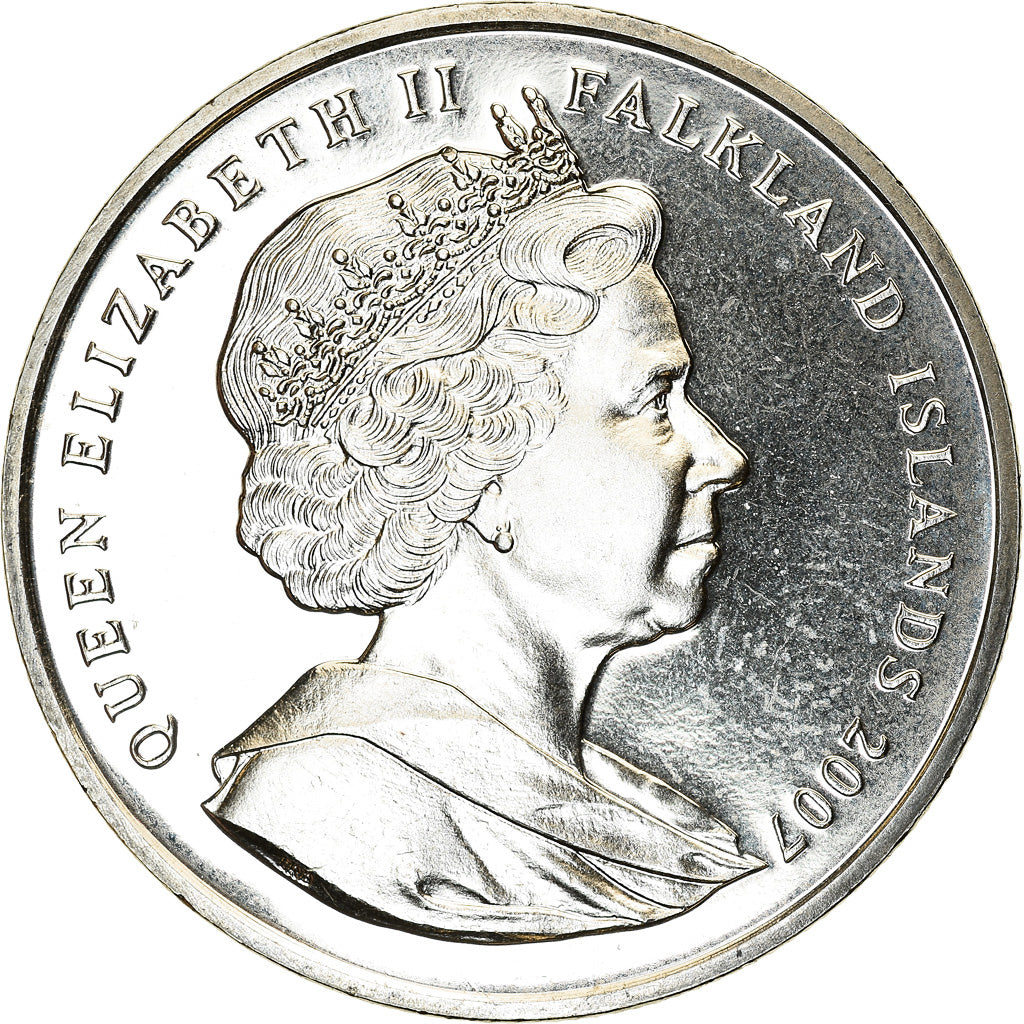 Coin, Falkland Islands, Elizabeth II, Crown, 2007, Pobjoy Mint, Robert
