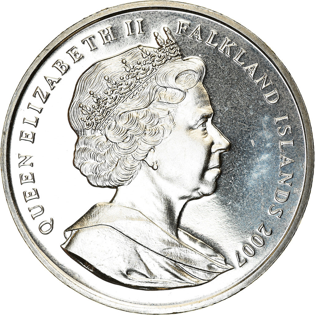 Coin, Falkland Islands, Elizabeth II, Crown, 2007, Pobjoy Mint, Robert