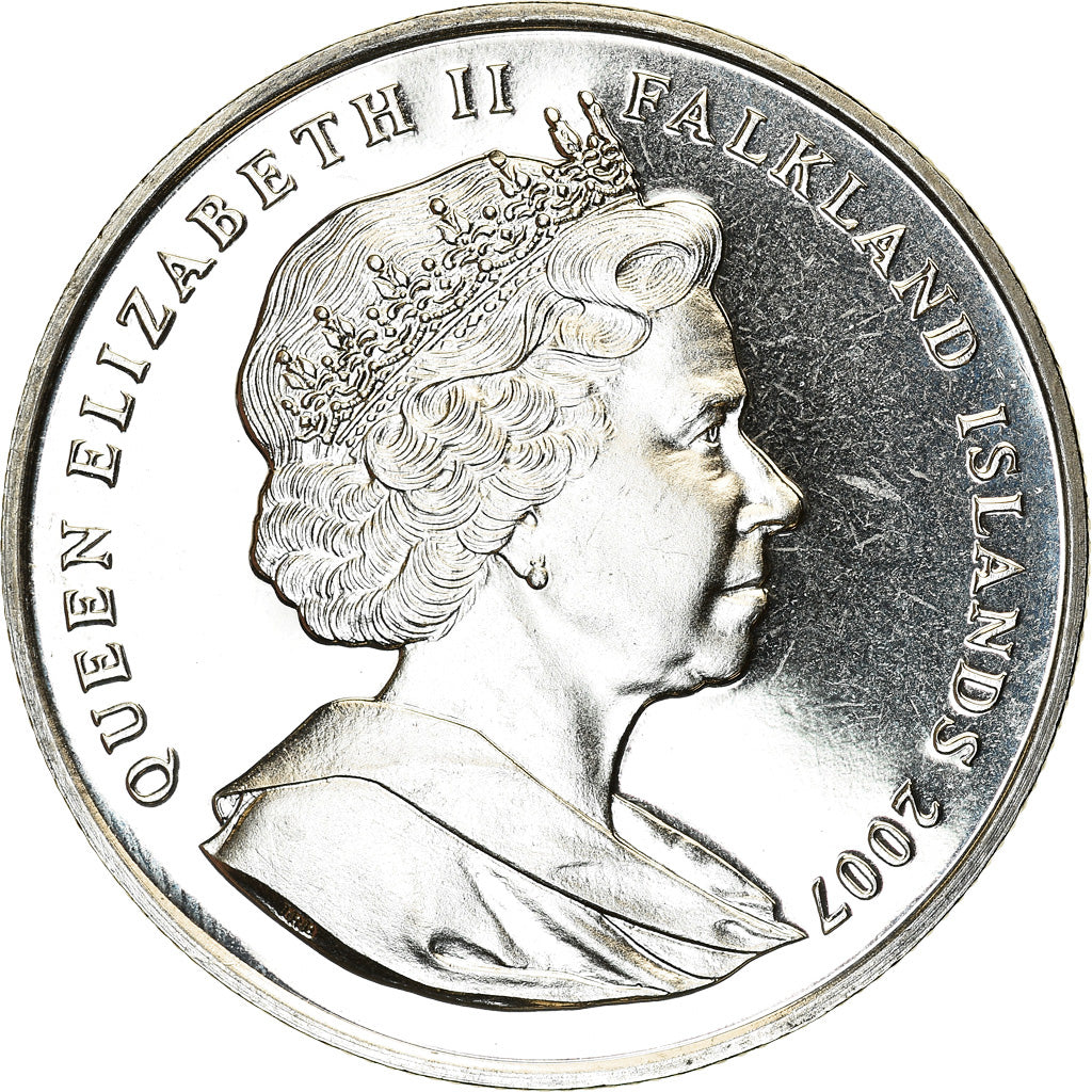 Coin, Falkland Islands, Elizabeth II, Crown, 2007, Pobjoy Mint, 25ème