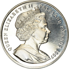 Coin, Falkland Islands, Elizabeth II, Crown, 2007, Pobjoy Mint, Course pour le