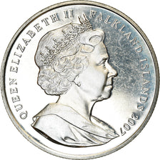 Coin, Falkland Islands, Elizabeth II, Crown, 2007, Pobjoy Mint, Course pour le