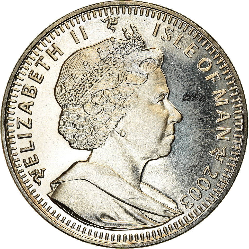Coin, Isle of Man, Elizabeth II, Crown, 2003, Pobjoy Mint, 100ème anniversaire