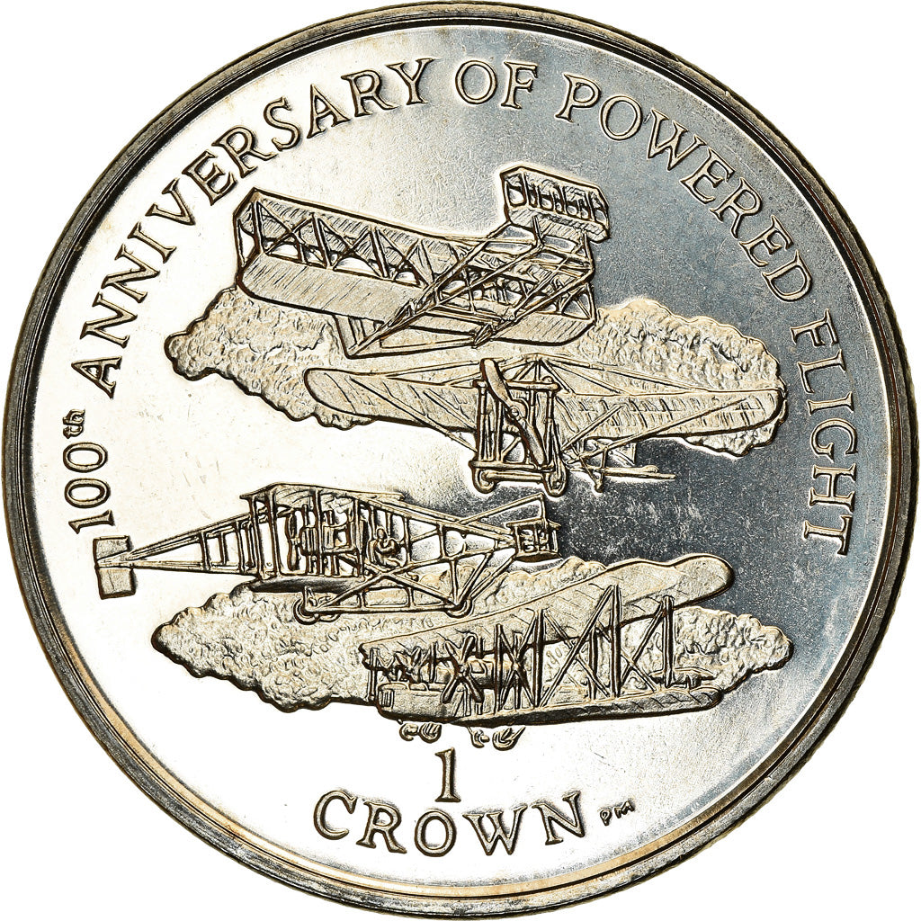 Coin, Isle of Man, Elizabeth II, Crown, 2003, Pobjoy Mint, 100ème anniversaire