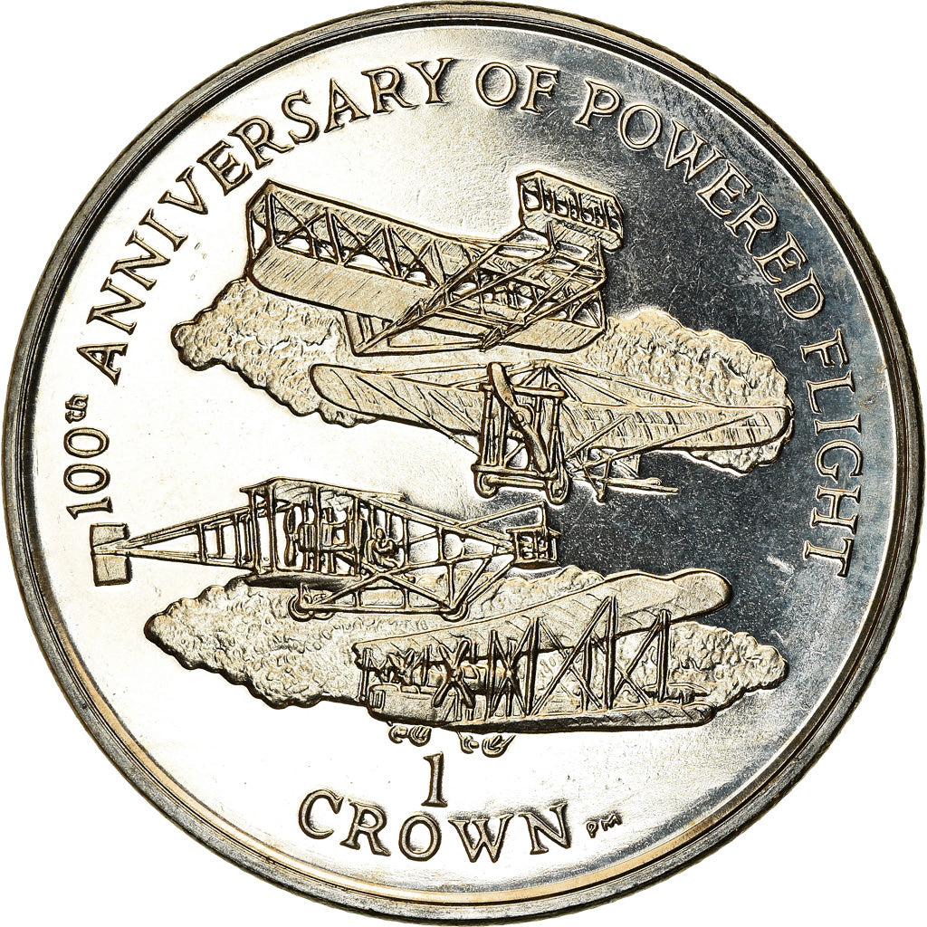 Coin, Isle of Man, Elizabeth II, Crown, 2003, Pobjoy Mint, 100ème anniversaire