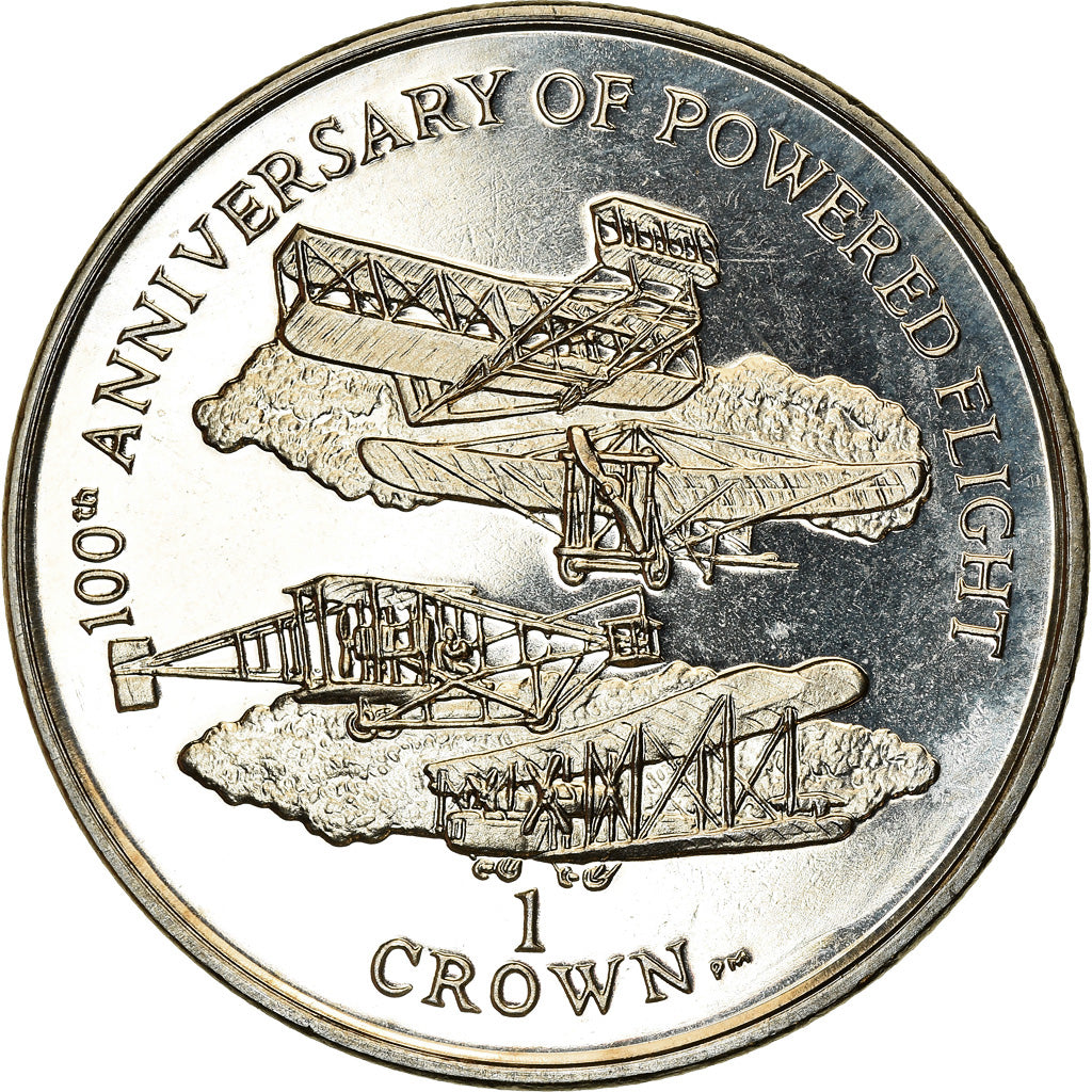 Coin, Isle of Man, Elizabeth II, Crown, 2003, Pobjoy Mint, 100ème anniversaire