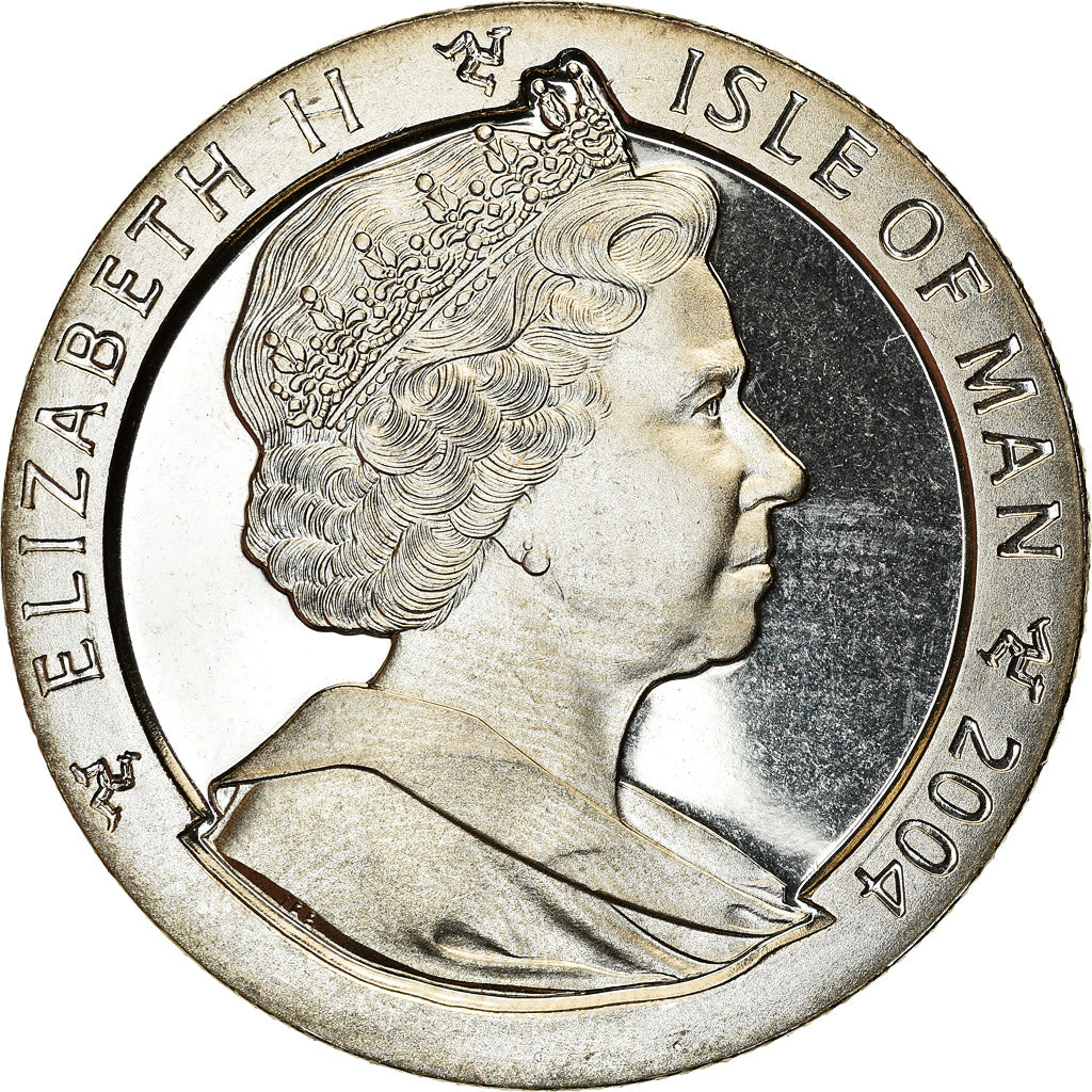 Coin, Isle of Man, Elizabeth II, Crown, 2004, Pobjoy Mint, Queen Mary II