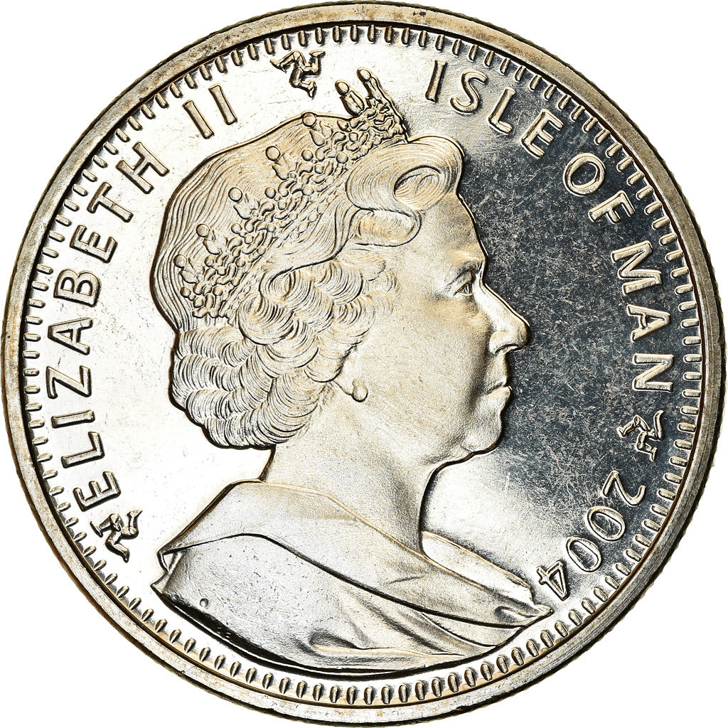 Coin, Isle of Man, Elizabeth II, Crown, 2004, Pobjoy Mint, 60ème anniversaire