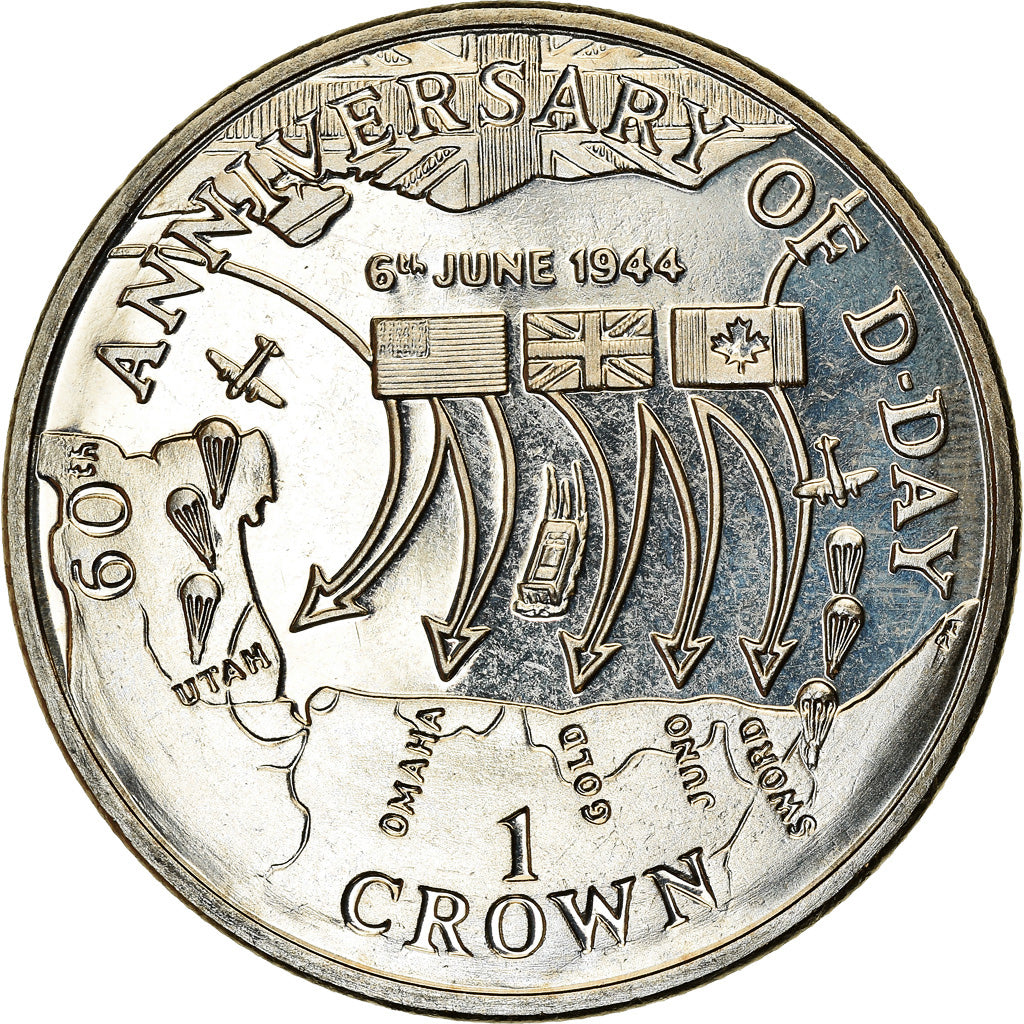 Coin, Isle of Man, Elizabeth II, Crown, 2004, Pobjoy Mint, 60ème anniversaire