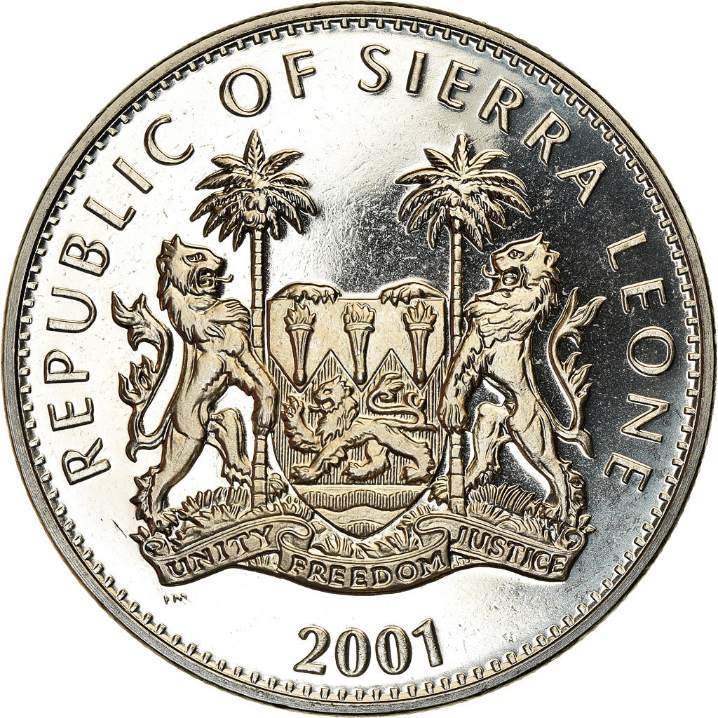 Münze, Sierra Leone, Dollar, 2001, Pobjoy Mint, The big five - Eléphants, UNZ