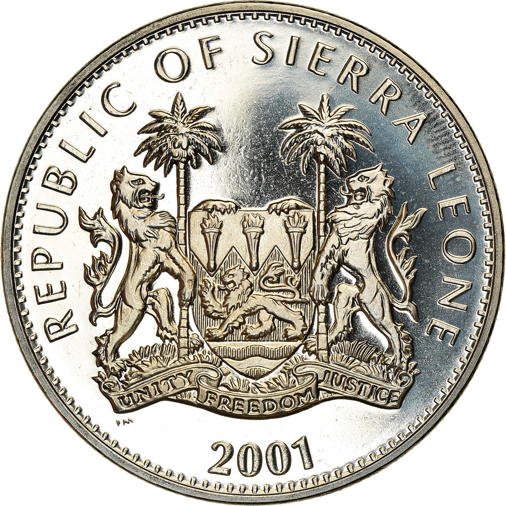 Münze, Sierra Leone, Dollar, 2001, Pobjoy Mint, The big five - Eléphants, UNZ