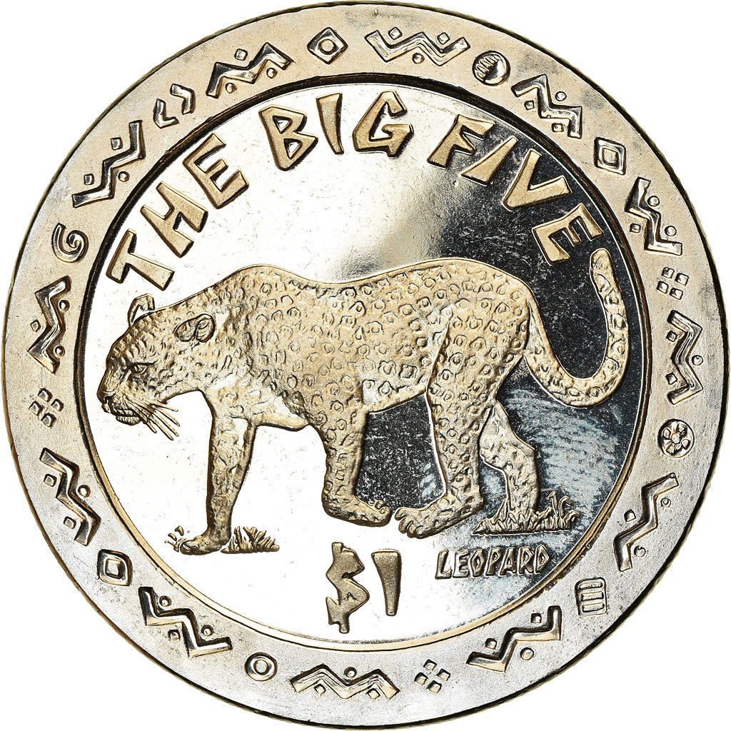 Moneta, Sierra Leone, Dollar, 2001, Pobjoy Mint, The big five - Léopard