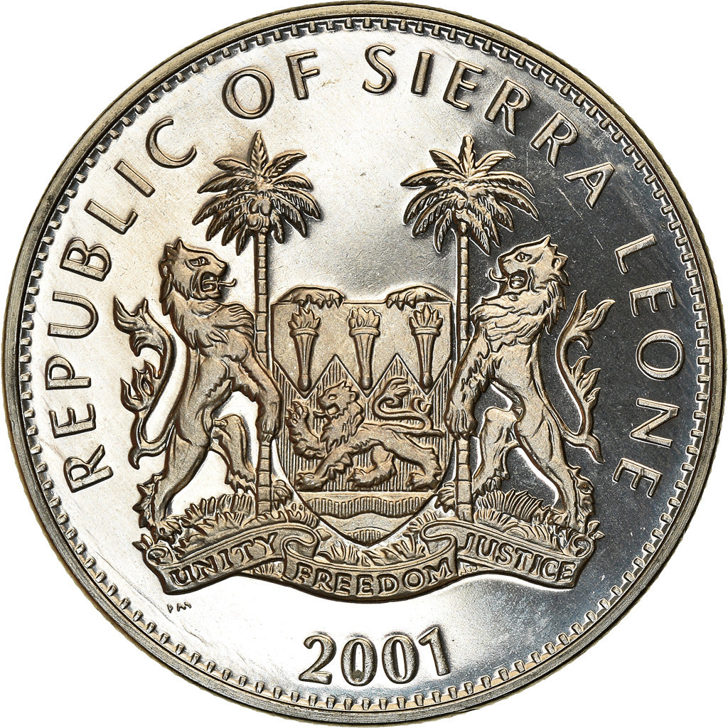 Coin, Sierra Leone, Dollar, 2001, Pobjoy Mint, The big five - Rhinocéros