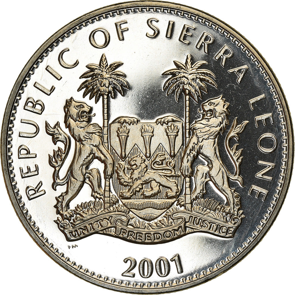 Moneta, Sierra Leone, Dollar, 2001, Pobjoy Mint, The big five - Rhinocéros