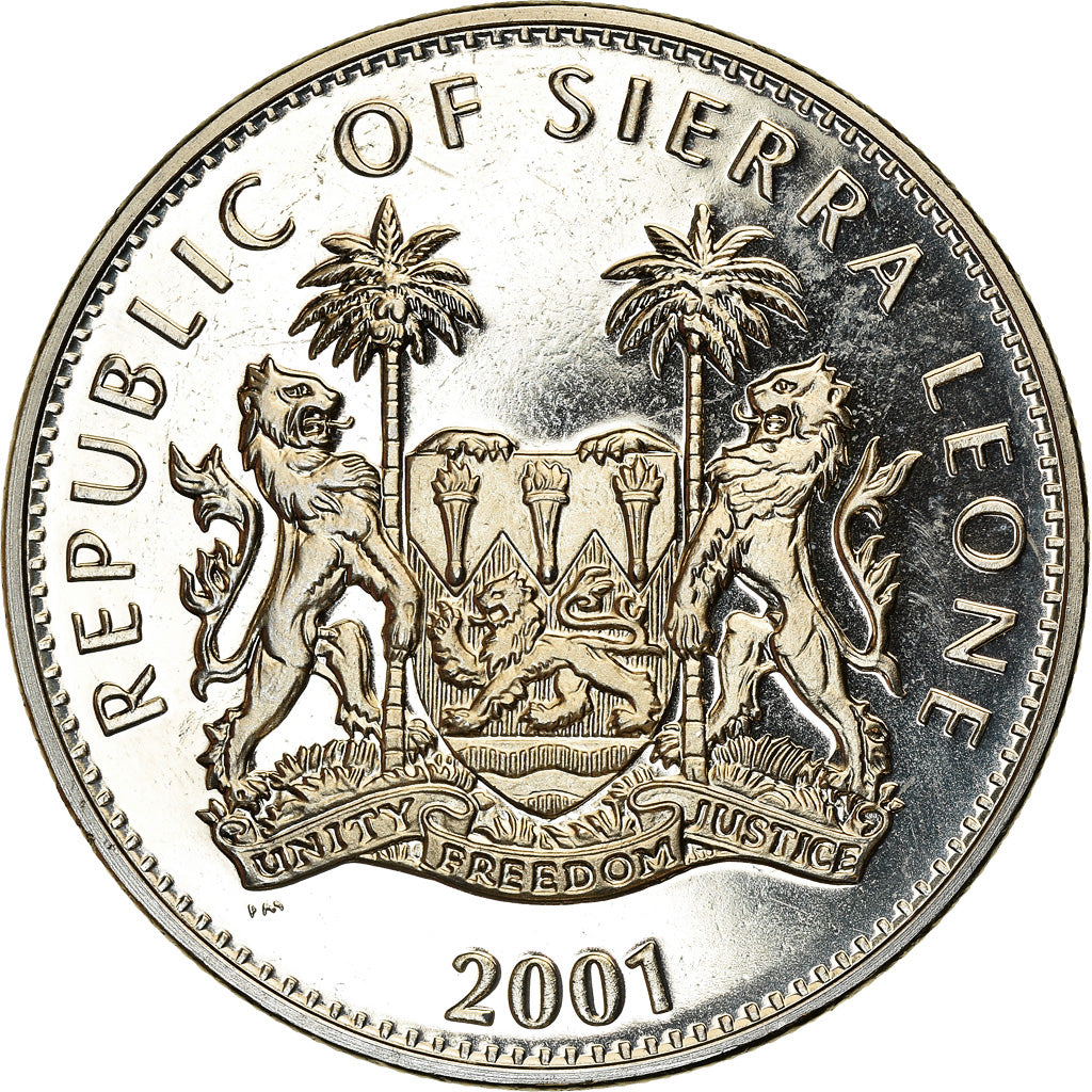 Münze, Sierra Leone, Dollar, 2001, Pobjoy Mint, The big five - Eléphants, UNZ