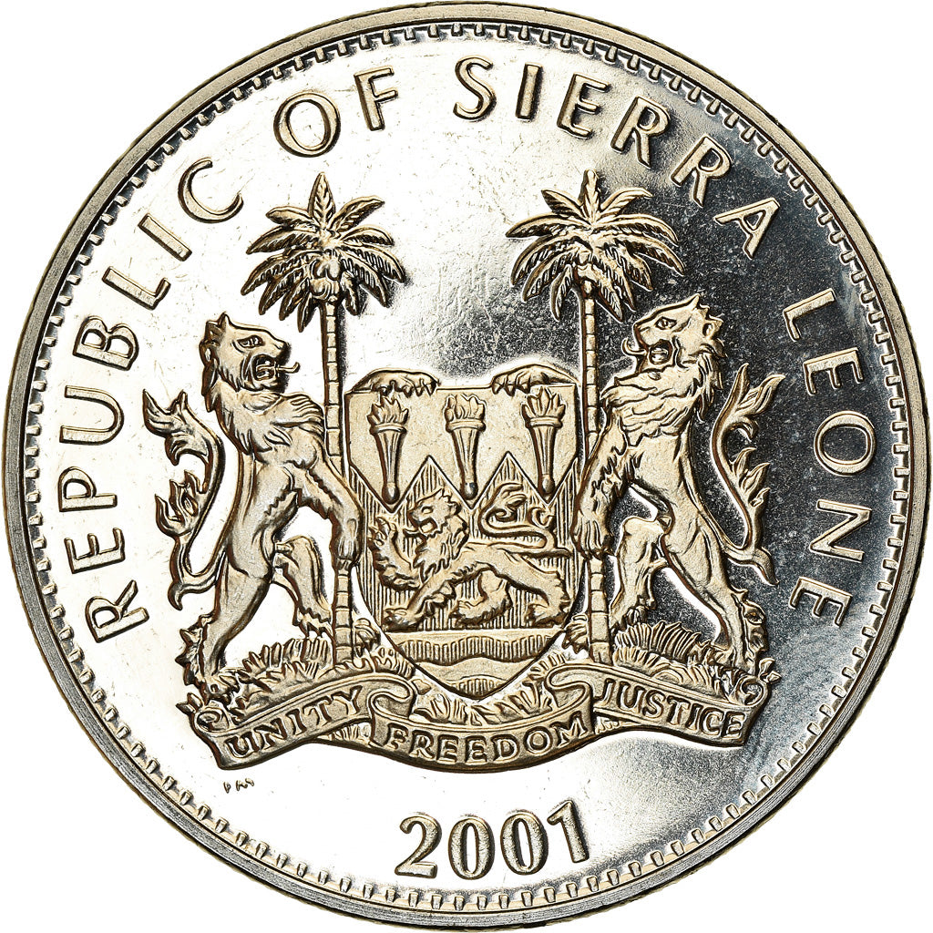 Moneta, Sierra Leone, Dollar, 2001, Pobjoy Mint, The big five - Eléphants, SPL