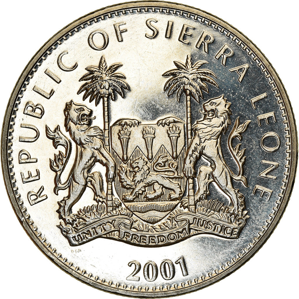 Moeda, Serra Leoa, Dollar, 2001, Pobjoy Mint, The big five - Léopard, MS(63)