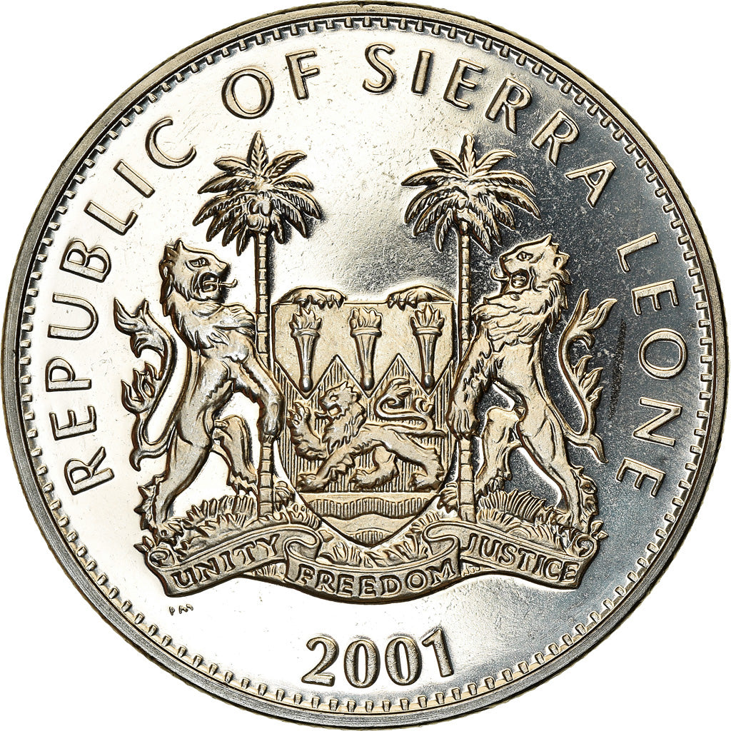 Coin, Sierra Leone, Dollar, 2001, Pobjoy Mint, The big five - Lion, MS(63)
