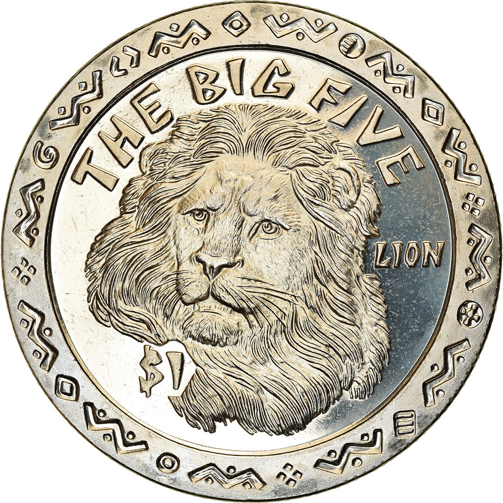 Coin, Sierra Leone, Dollar, 2001, Pobjoy Mint, The big five - Lion, MS(63)