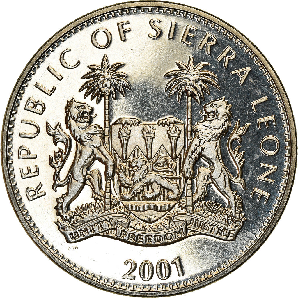 Coin, Sierra Leone, Dollar, 2001, Pobjoy Mint, The big five - Buffle, MS(63)