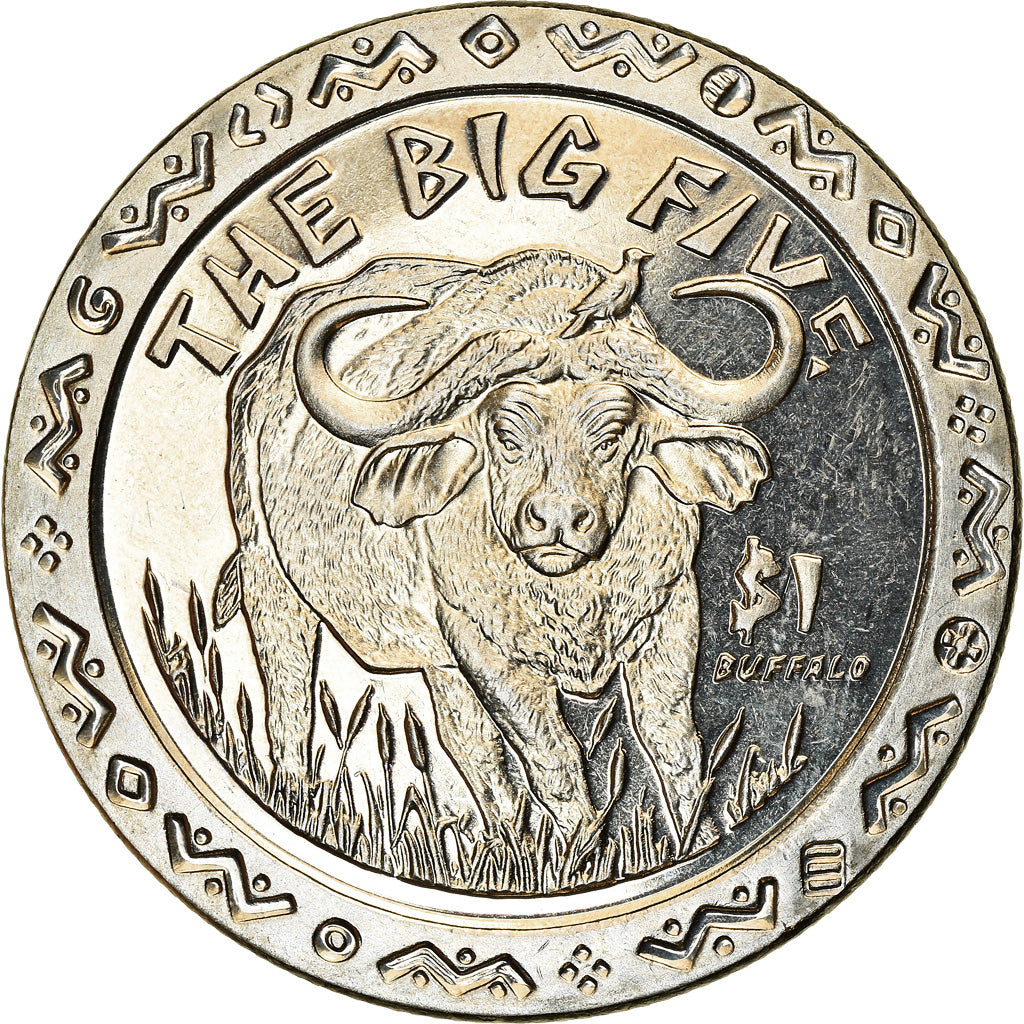 Coin, Sierra Leone, Dollar, 2001, Pobjoy Mint, The big five - Buffle, MS(63)