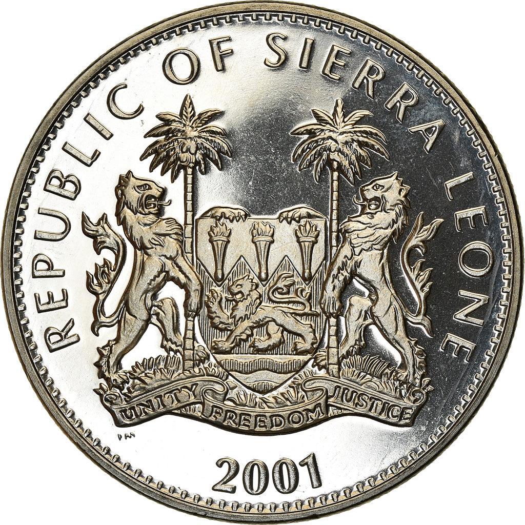 Coin, Sierra Leone, Dollar, 2001, Pobjoy Mint, The big five - Rhinocéros