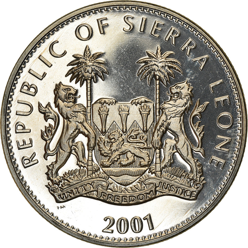 Münze, Sierra Leone, Dollar, 2001, Pobjoy Mint, The big five - Rhinocéros