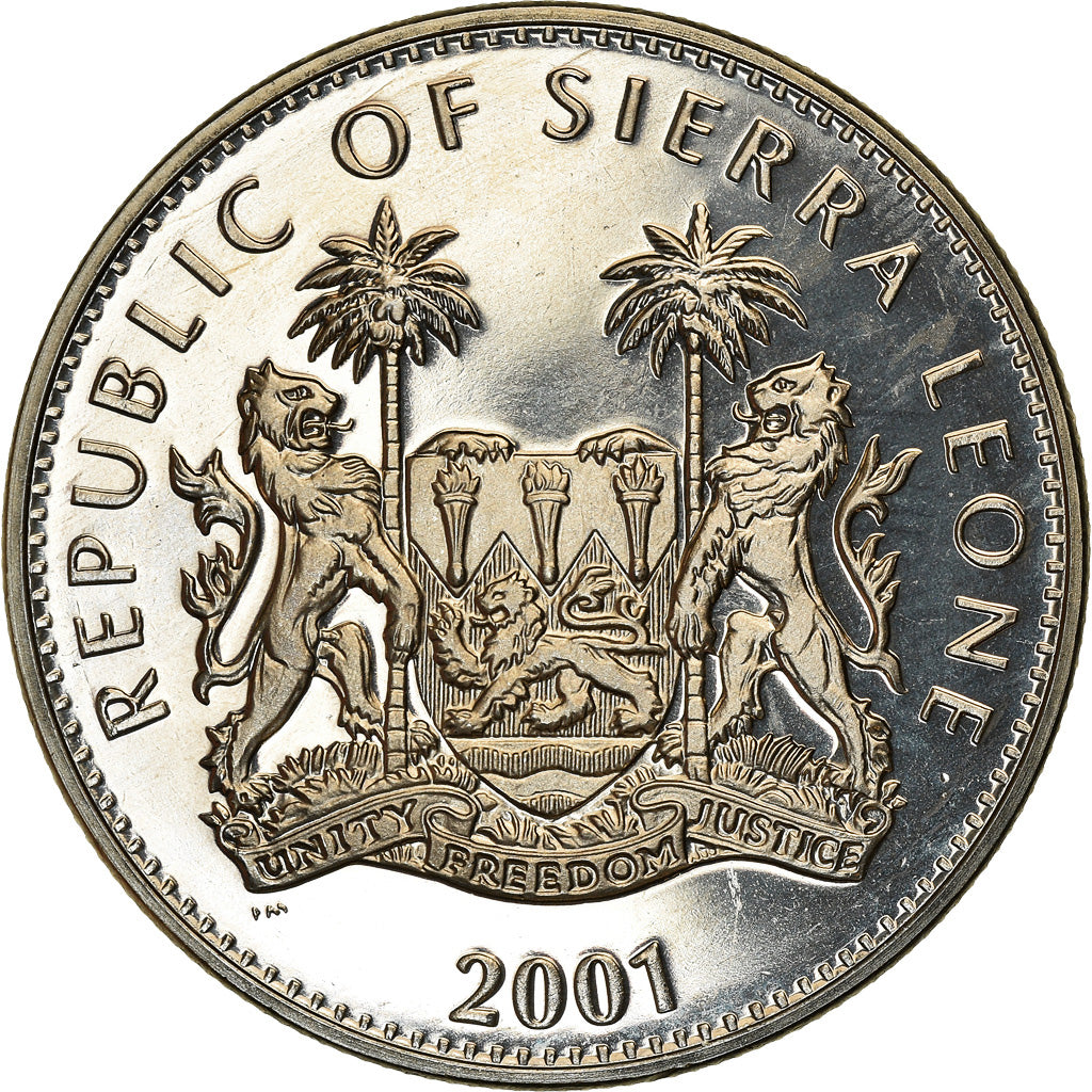 Moneta, Sierra Leone, Dollar, 2001, Pobjoy Mint, The big five - Rhinocéros