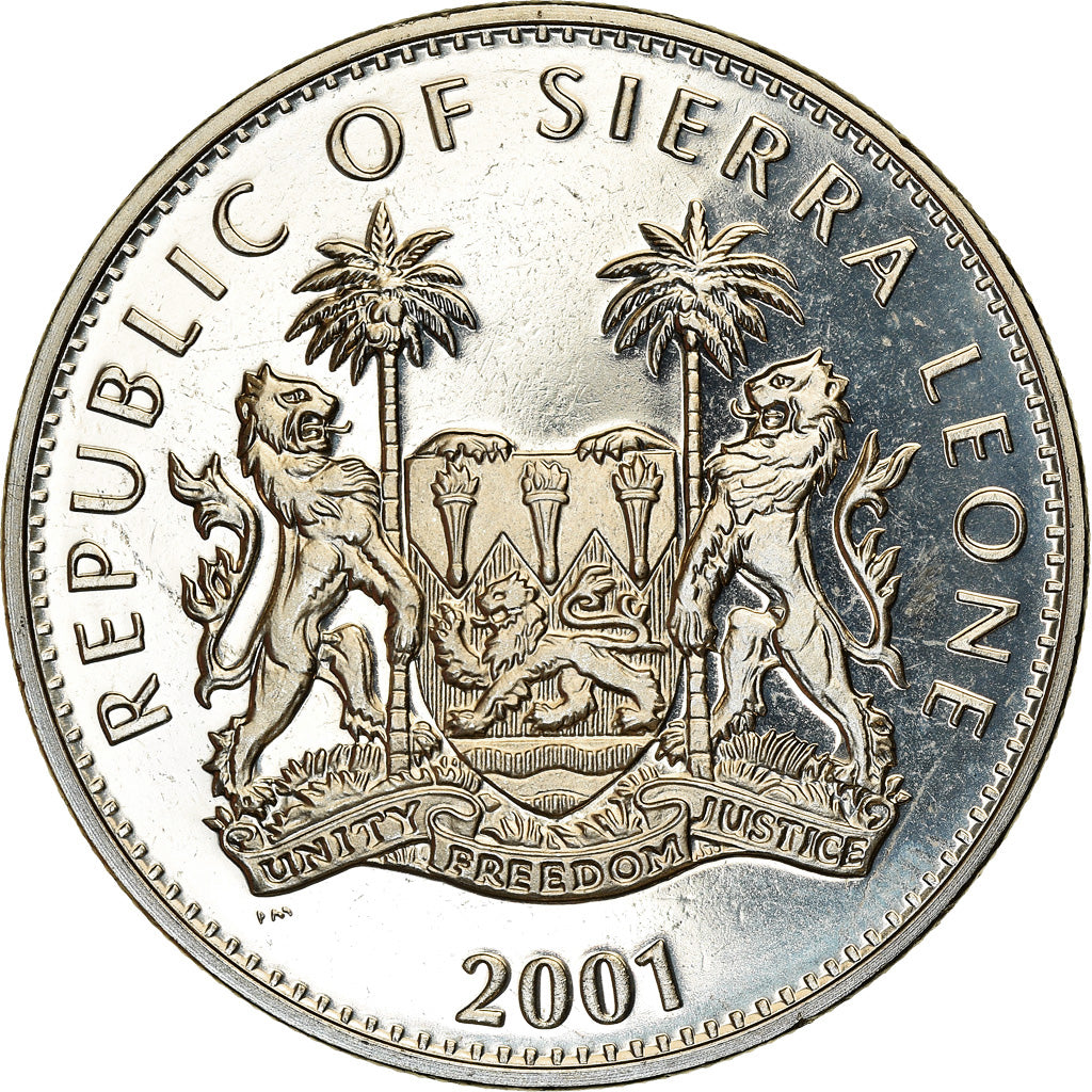 Coin, Sierra Leone, Dollar, 2001, Pobjoy Mint, The big five - Les 5 animaux