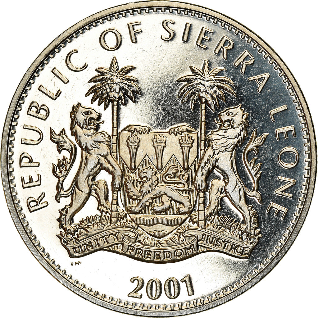 Moneta, Sierra Leone, Dollar, 2001, Pobjoy Mint, The big five - Les 5 animaux