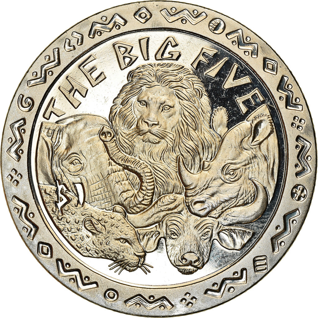Moneta, Sierra Leone, Dollar, 2001, Pobjoy Mint, The big five - Les 5 animaux