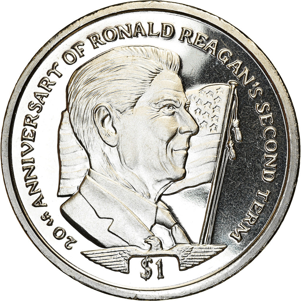 Moeda, Serra Leoa, Dollar, 2004, Pobjoy Mint, Ronald Reagan, MS(63)