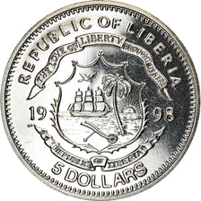 Coin, Liberia, 5 Dollars, 1998, RMS Titanic, MS(63), Copper-nickel, KM:363