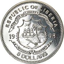 Coin, Liberia, 5 Dollars, 1998, RMS Titanic, MS(63), Copper-nickel, KM:363