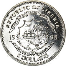 Coin, Liberia, 5 Dollars, 1998, RMS Titanic, MS(63), Copper-nickel, KM:363