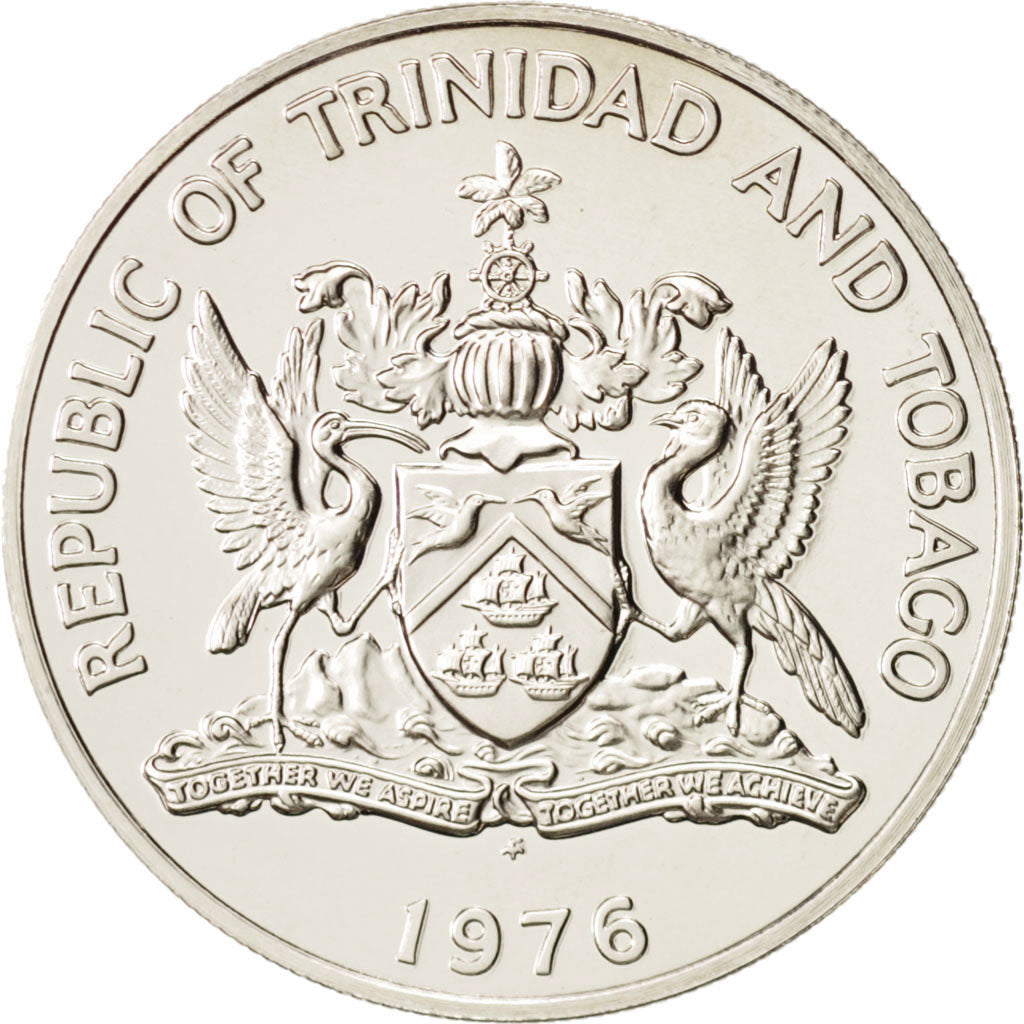 Moneta, TRINIDAD E TOBAGO, 50 Cents, 1976, SPL+, Rame-nichel, KM:33