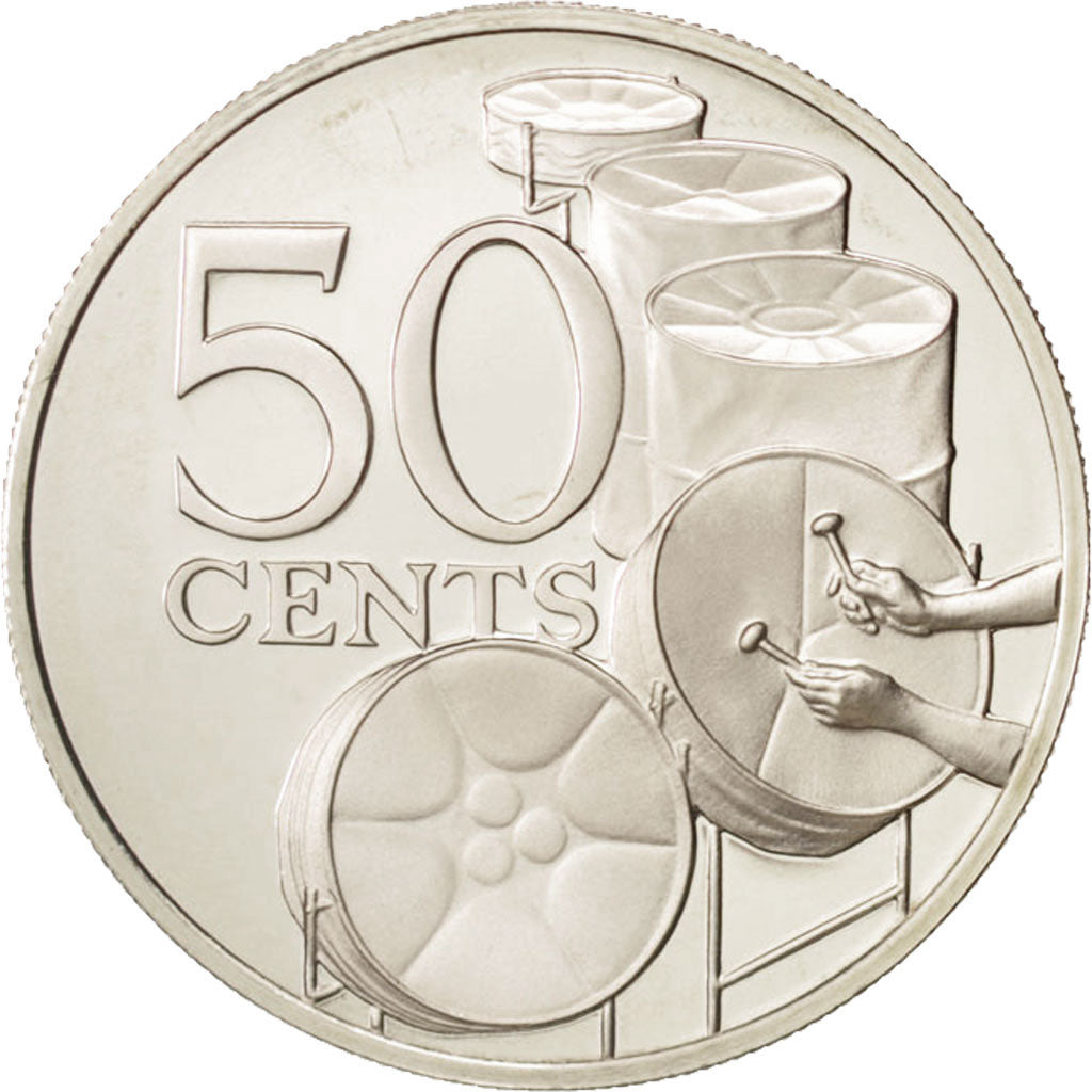 Moneta, TRINIDAD E TOBAGO, 50 Cents, 1976, SPL+, Rame-nichel, KM:33