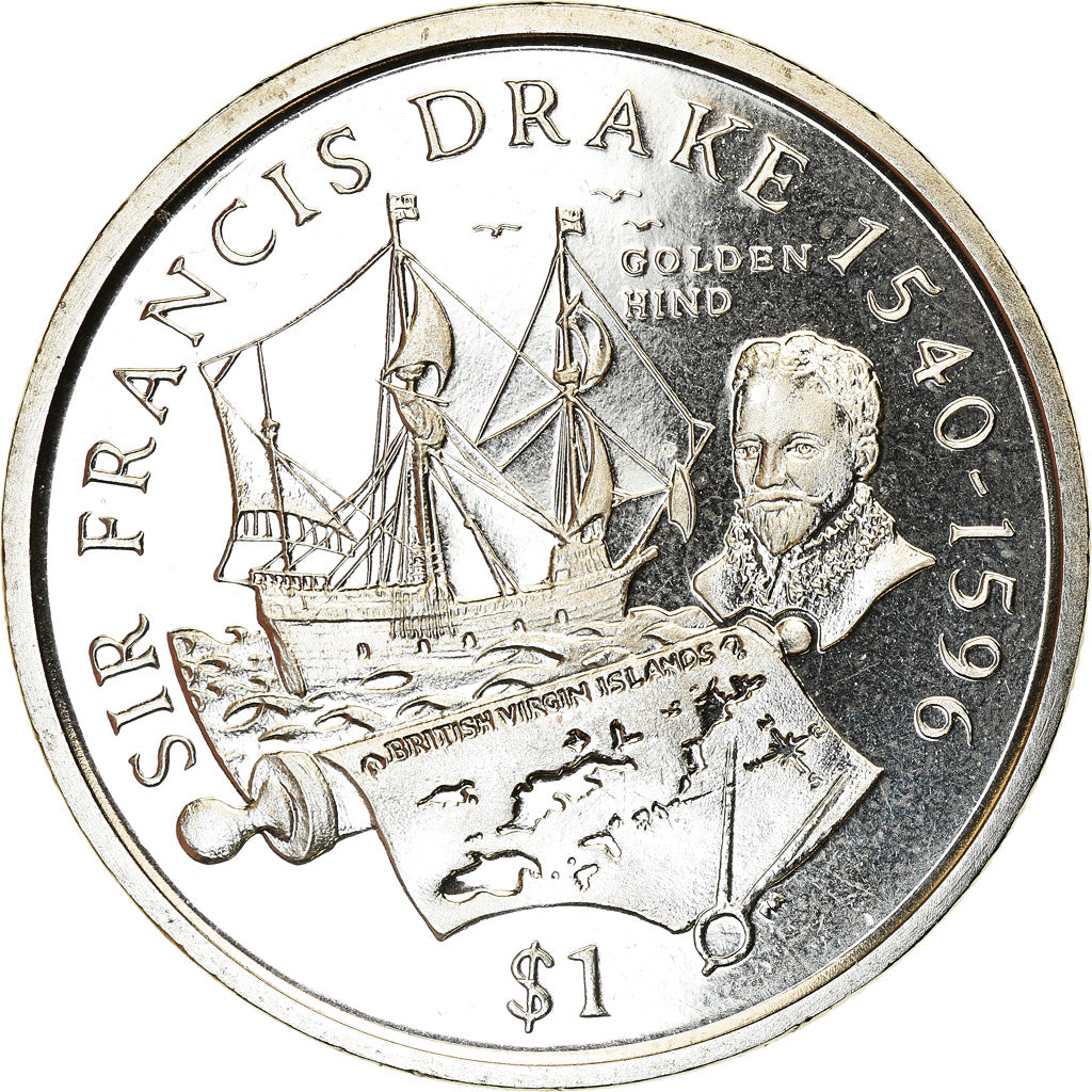 Coin, BRITISH VIRGIN ISLANDS, Dollar, 2004, Pobjoy Mint, Sir Francis Drake