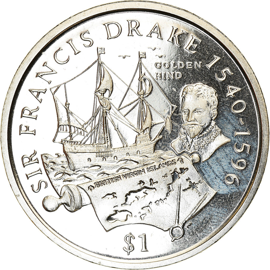 Monnaie, BRITISH VIRGIN ISLANDS, Dollar, 2004, Pobjoy Mint, Sir Francis Drake