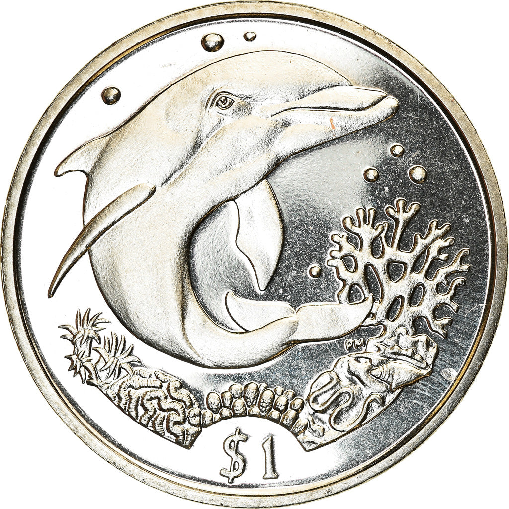 Moneta, ISOLE VERGINI BRITANNICHE, Dollar, 2004, Pobjoy Mint, Dauphins, SPL