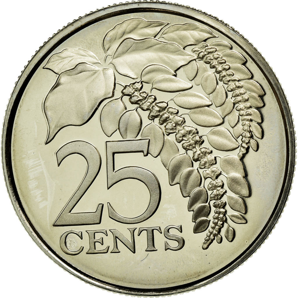 Coin, TRINIDAD & TOBAGO, 25 Cents, 1976, MS(64), Copper-nickel, KM:32