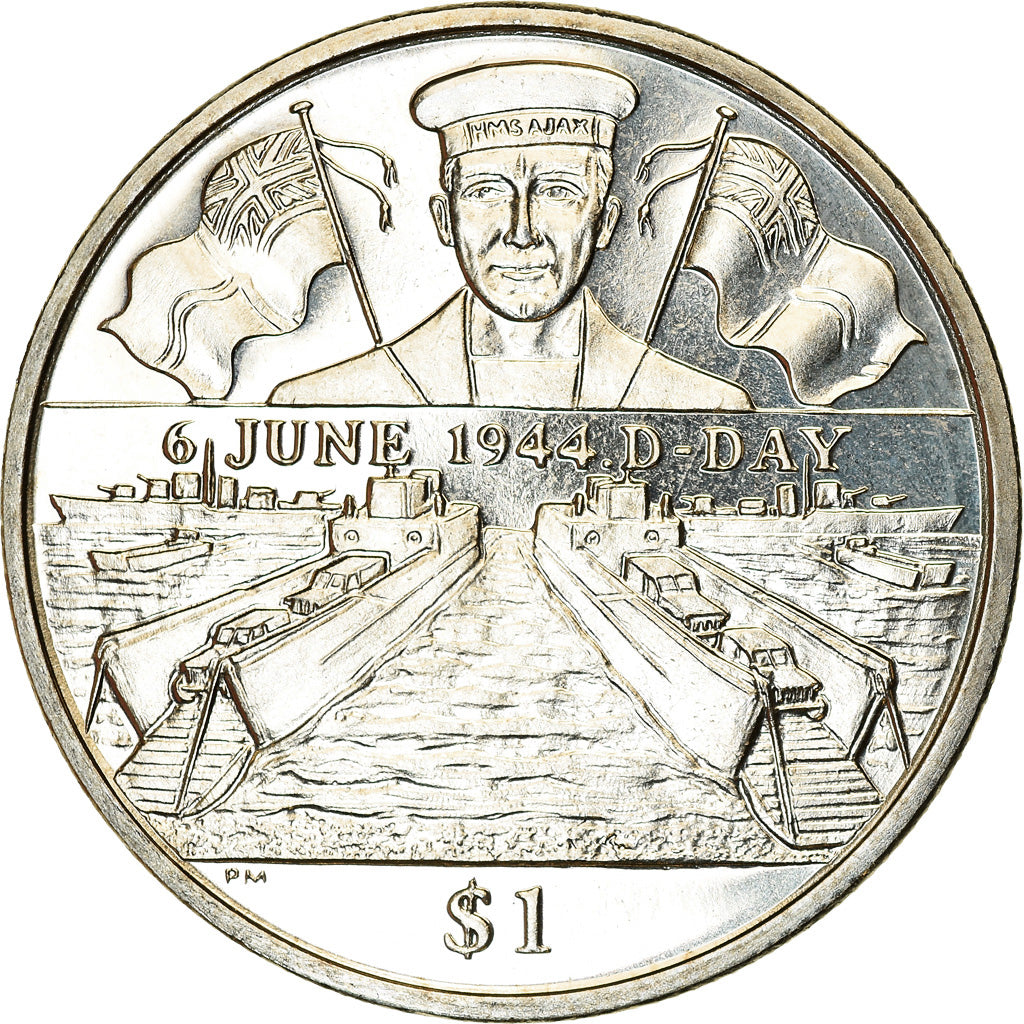 Munten, BRITSE MAAGDENEILANDEN, Dollar, 2004, Pobjoy Mint, D-Day - Marine, UNC-