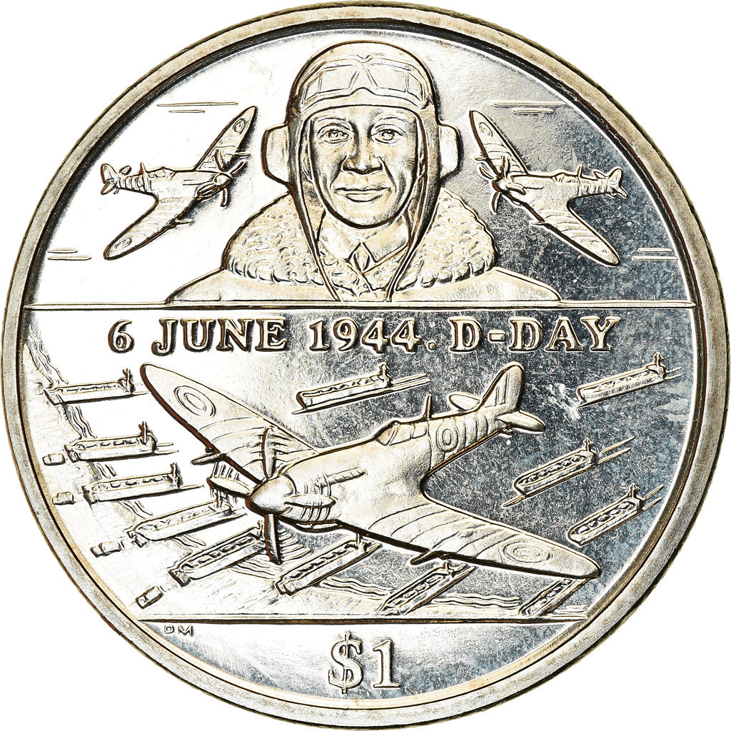 Moneta, ISOLE VERGINI BRITANNICHE, Dollar, 2004, Pobjoy Mint, D-Day - Aviation