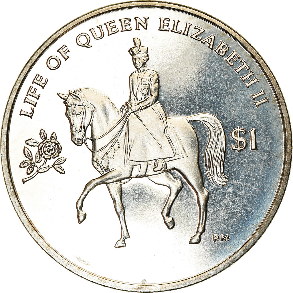 Moeda, Ilhas Virgens Britânicas, Dollar, 2012, Franklin Mint, Reine Elizabeth