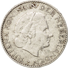 Netherlands, Juliana, Gulden, 1955, EF(40-45), Silver, KM:184