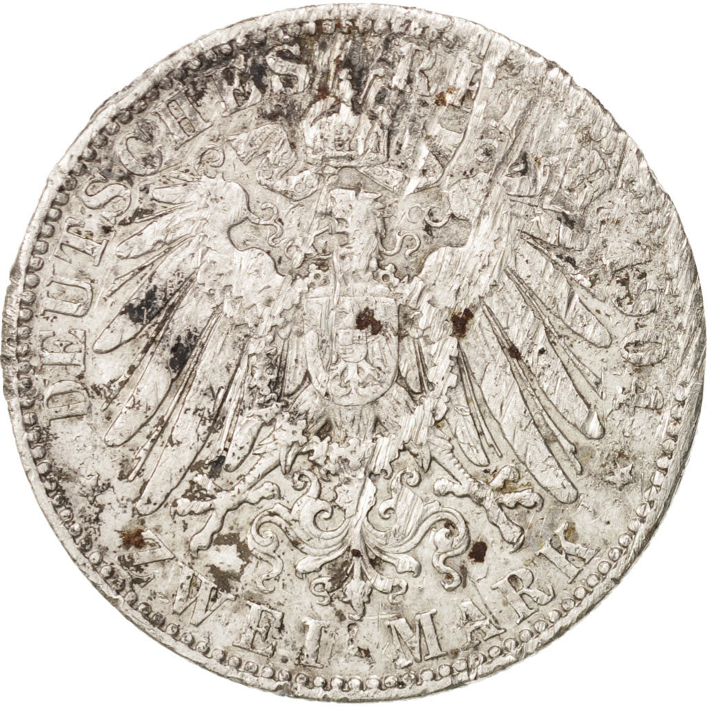 German States,SAXONY-ALBERTINE,Georg,2 Mark,1904,Muldenhütten,VF(20-25,KM1257