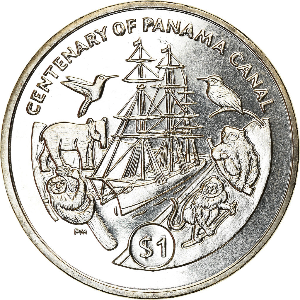 Coin, BRITISH VIRGIN ISLANDS, Dollar, 2014, Franklin Mint, Centenaire du Canal